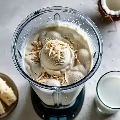 Blend all coconut milkshake ingredients slowly