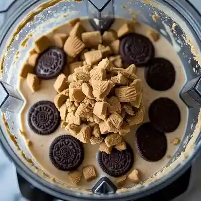 crushed cookies into the mixture