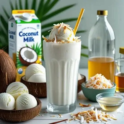 Ingredients for coconut milkshake