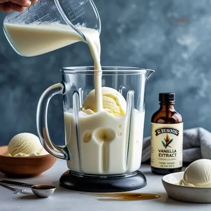 Blend milk, vanilla ice cream, and vanilla extract for a Frosty Bantha Milk (Star Wars Blue Milk).